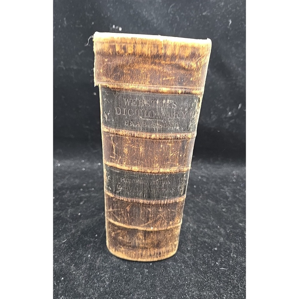 1864 Dr. Webster's Unabridged Dictionary Pictorial Edition Leather Antique Large